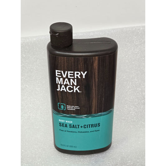 Every Man Jack Sea Salt & Citrus Body Wash Hydrating Paraben-Free 16.9 Oz