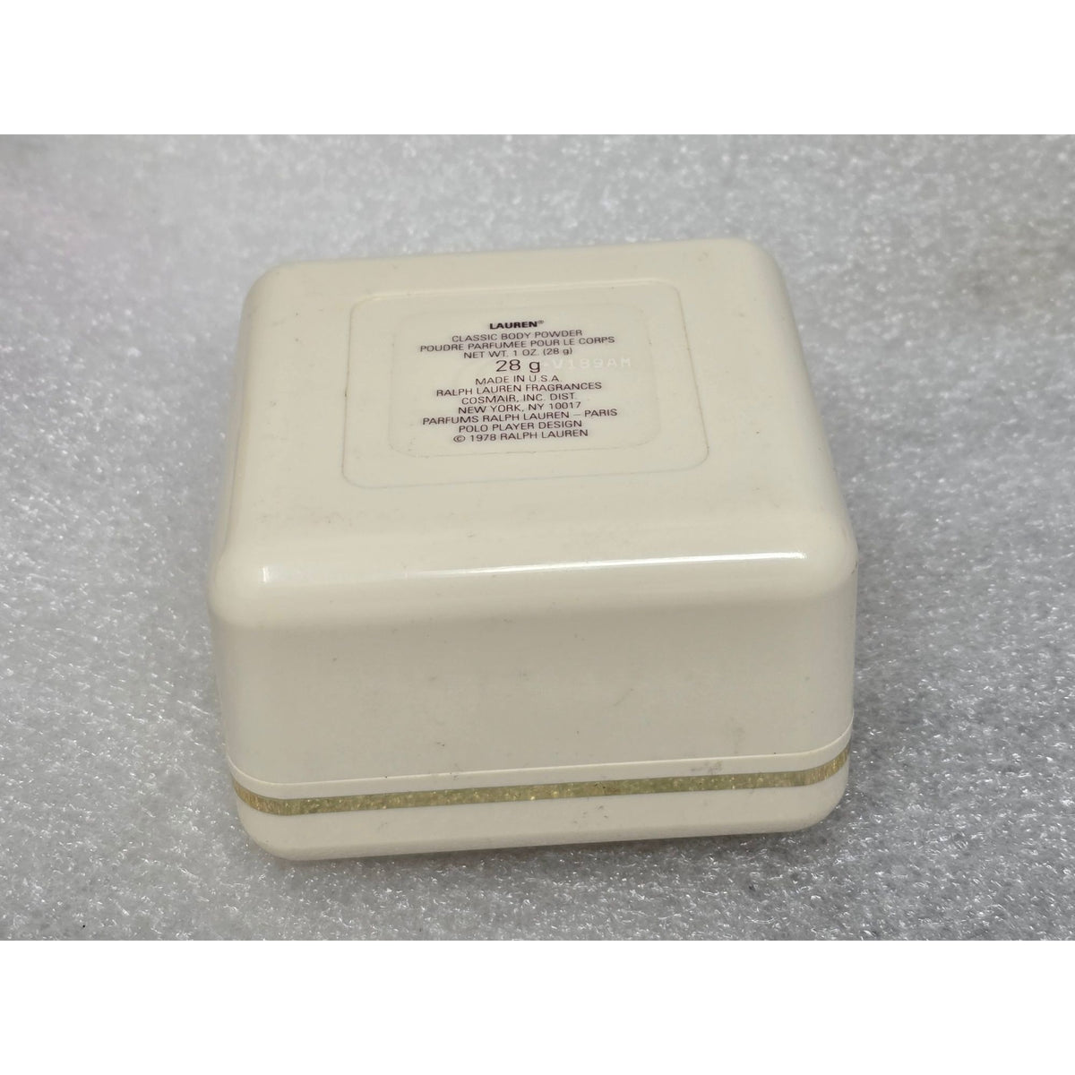 Lauren Ralph Lauren Classic Body Powder 1 Oz White Plastic Case 1978 Vintage Cosmair