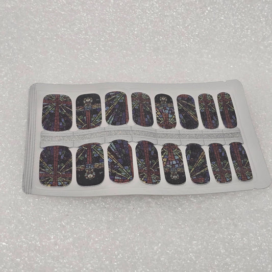 Lily & Fox Stained Glass Nail Wraps Stickers Decals Set