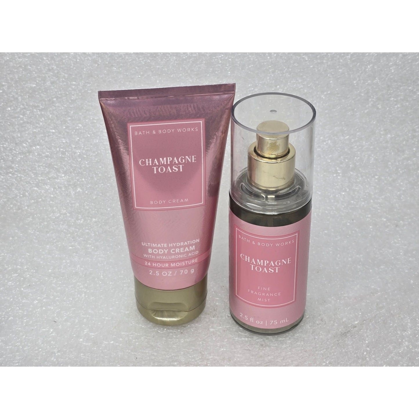 Bath & Body Works Champagne Toast Body Cream & Fine Fragrance Mist Set Travel Sz