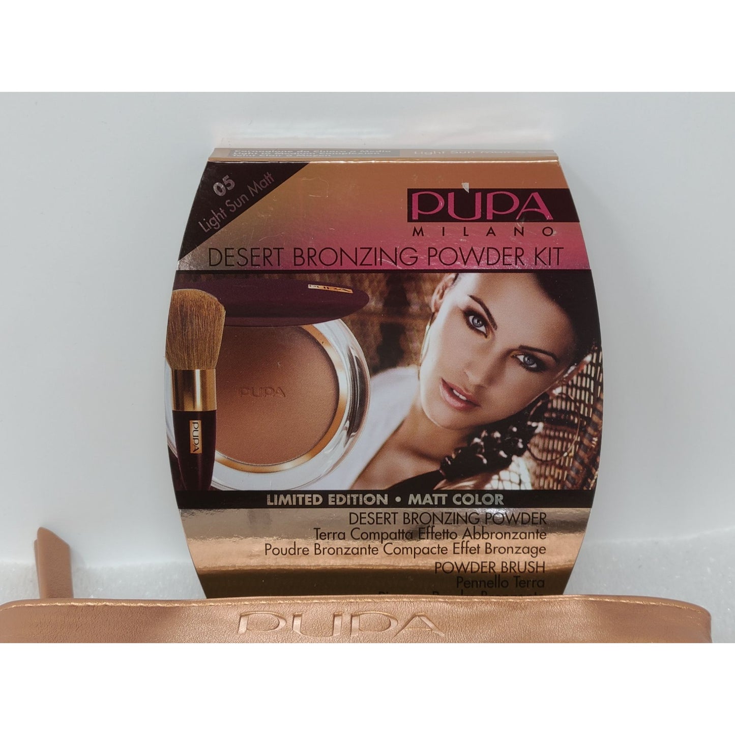 Pupa Milano Desert Bronzing Powder Kit 05 Light Sun Matt: w/Mini Brush & Makeup Bag