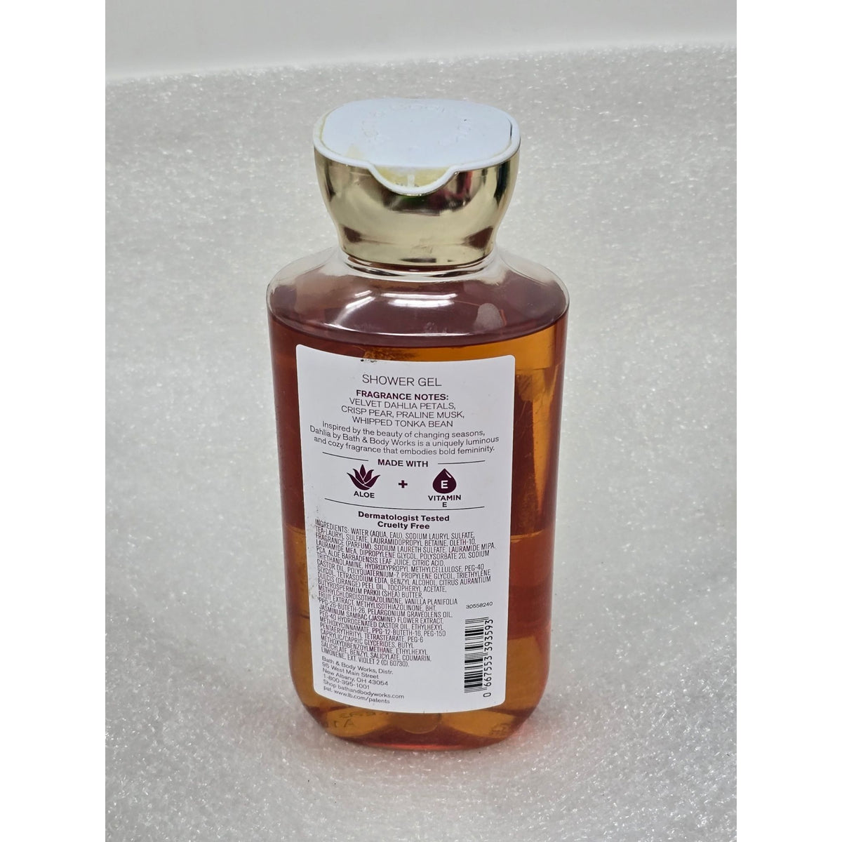Bath & Body Works Dahlia Aloe + Vitamin E Shower Gel 10 Oz With Essential Oils