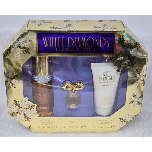 Elizabeth Taylor White Diamonds Gift Set Eau De Toilette Parfum Body Lotion