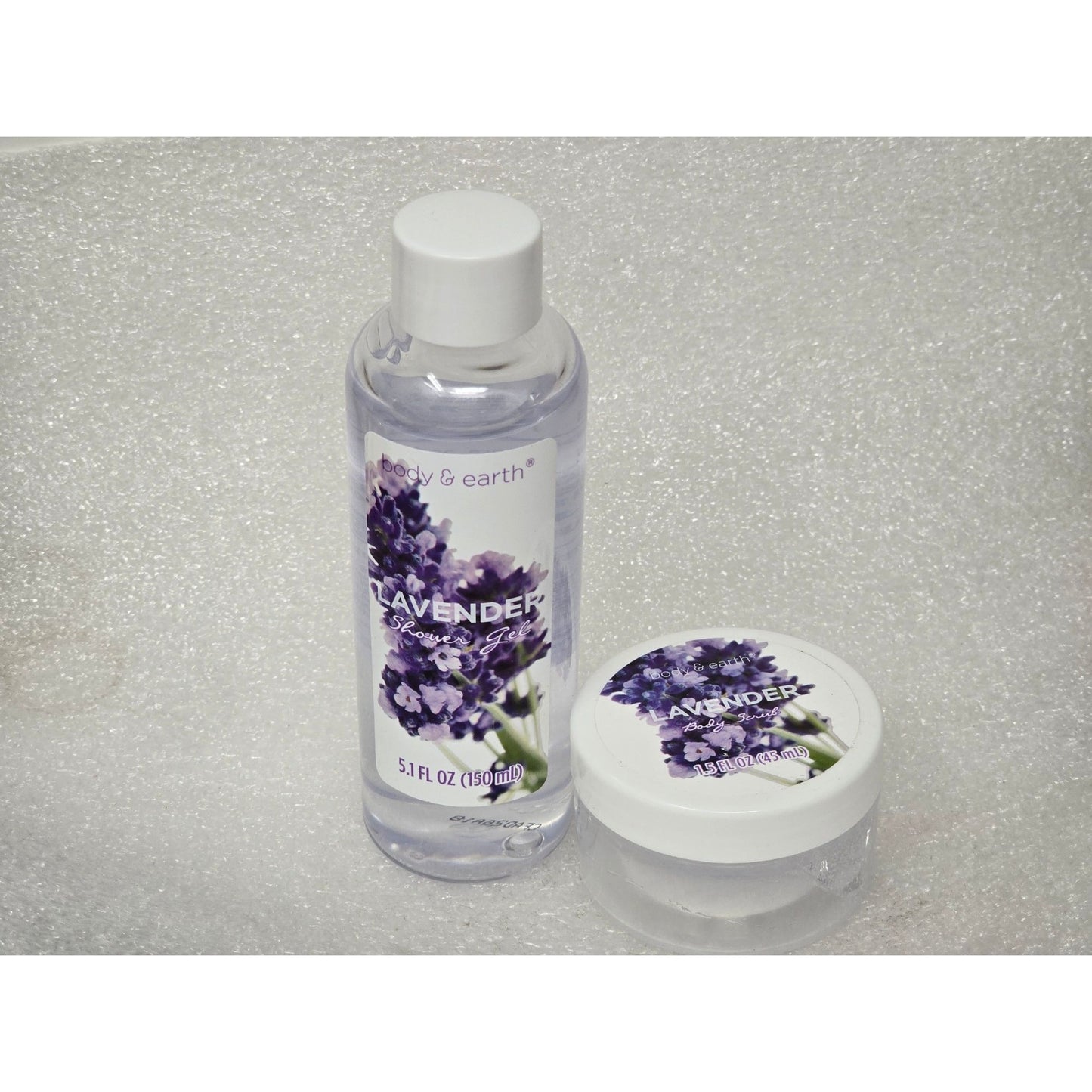Body & Earth Lavender Shower Gel & Body Scrub Set 5.1 Fl Oz & 1.5 Fl Oz