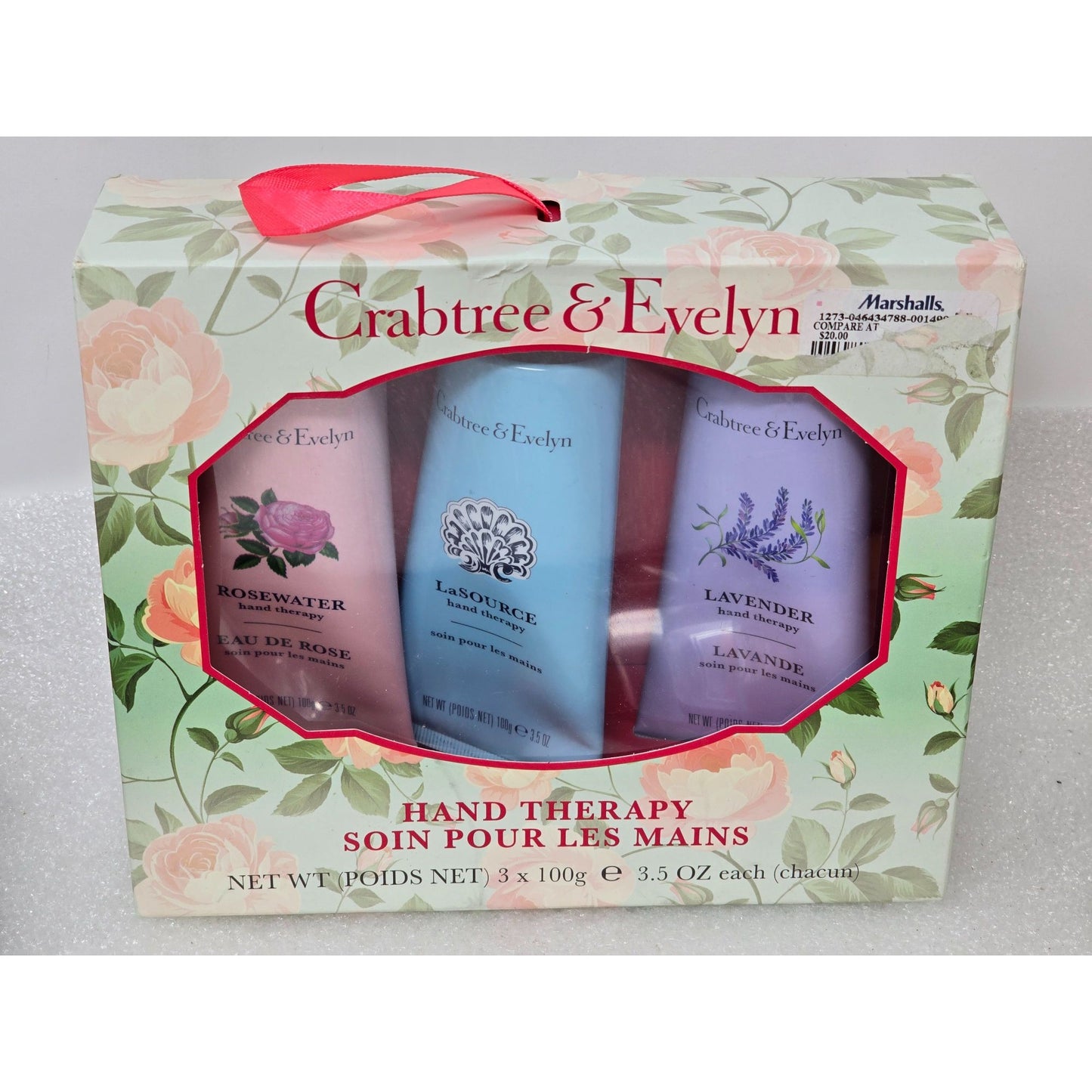 Crabtree & Evelyn Hand Therapy Gift Set Lavender Rosewater La Source 3x100g