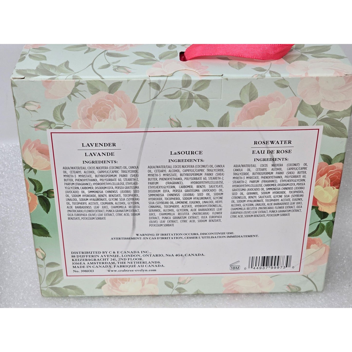 Crabtree & Evelyn Hand Therapy Gift Set Lavender Rosewater La Source 3x100g