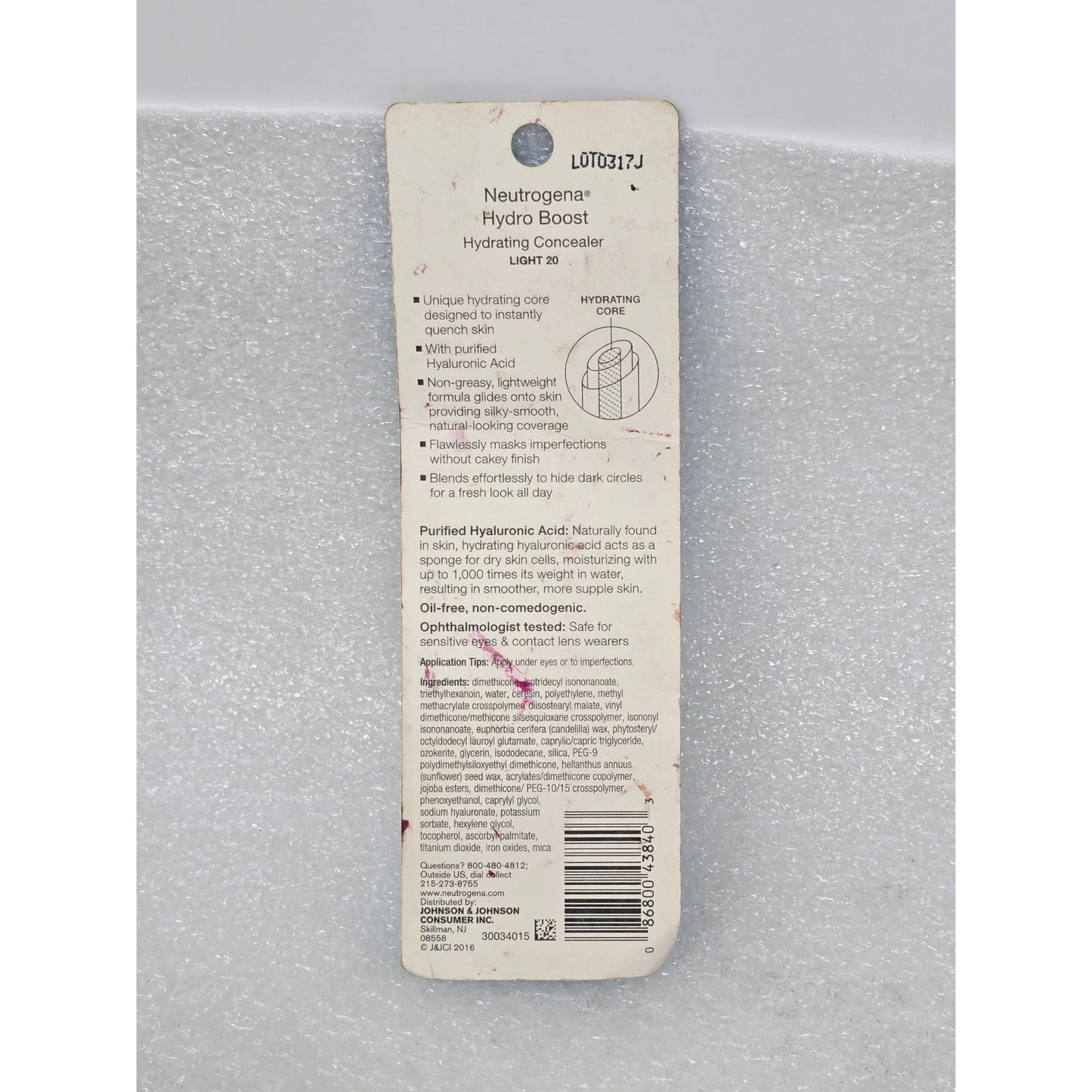 Neutrogena Hydro Boost Hydrating Concealer Light 20 With Hyaluronic Acid