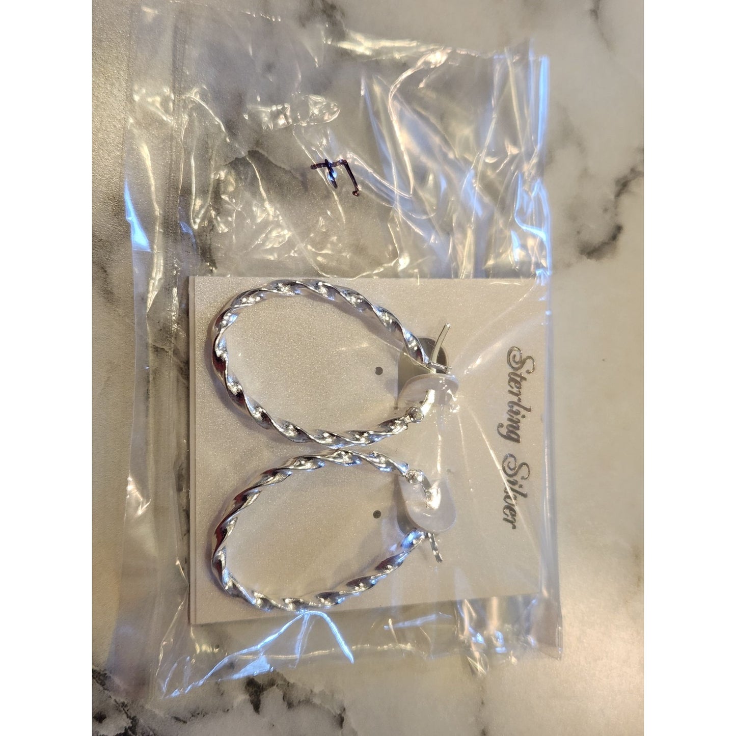 Sterling Silver Twisted Hoop Earrings