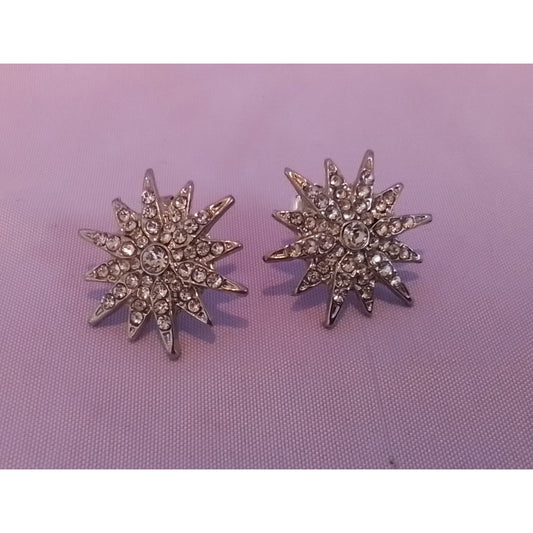 Vintage Crystal Starburst Earrings