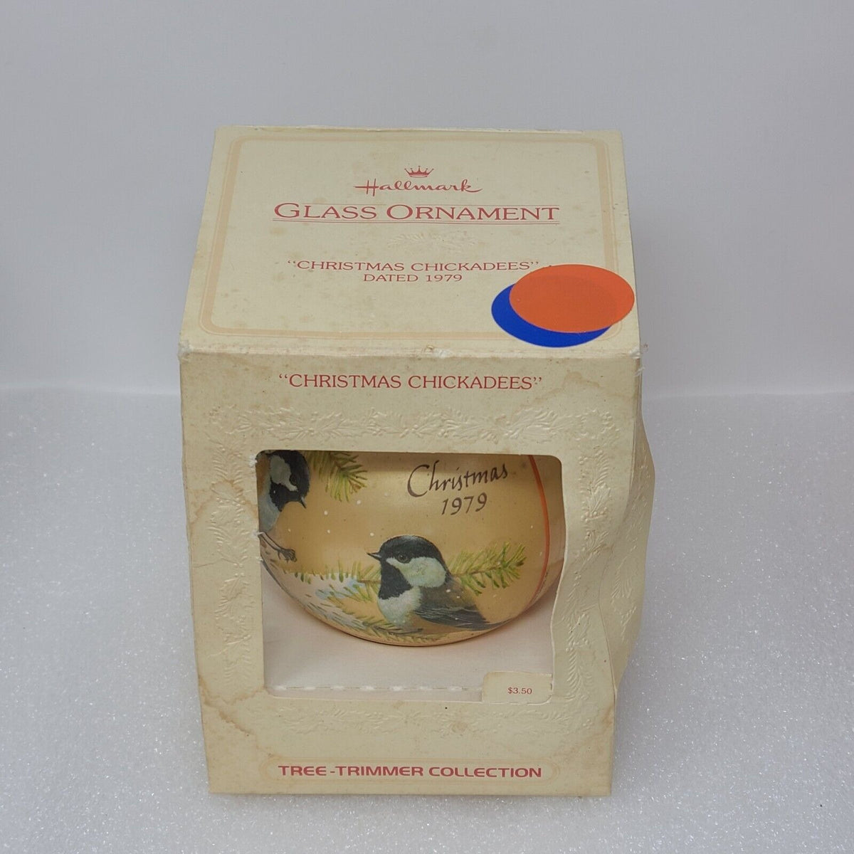 Vintage Hallmark Glass Christmas Ornament 1979 Christmas Chickadees Tree Trimmer