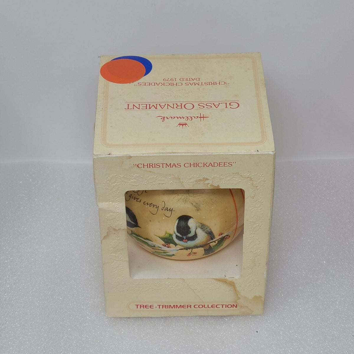 Vintage Hallmark Glass Christmas Ornament 1979 Christmas Chickadees Tree Trimmer