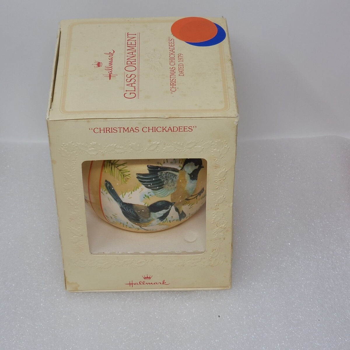 Vintage Hallmark Glass Christmas Ornament 1979 Christmas Chickadees Tree Trimmer
