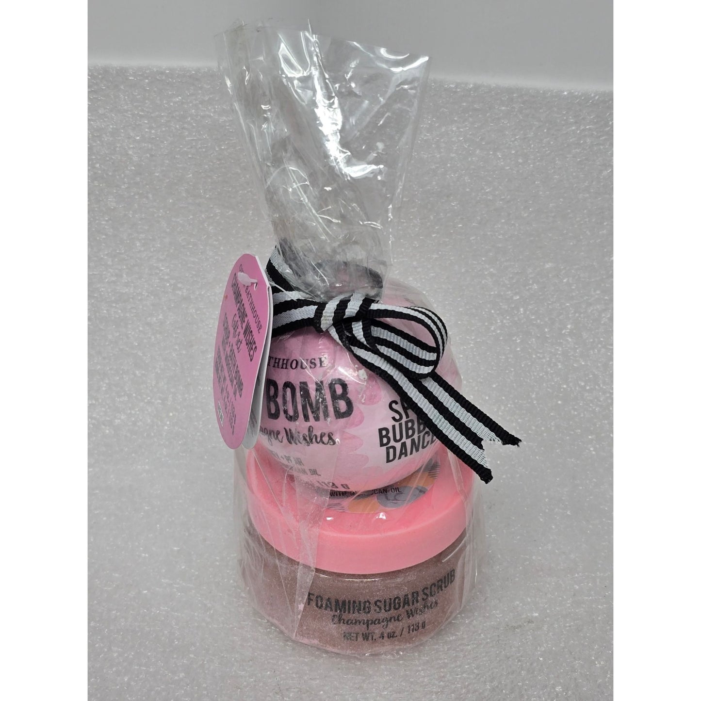 Onyx Bathhouse Champagne Wishes Bath Bomb & Foaming Sugar Scrub Gift Set