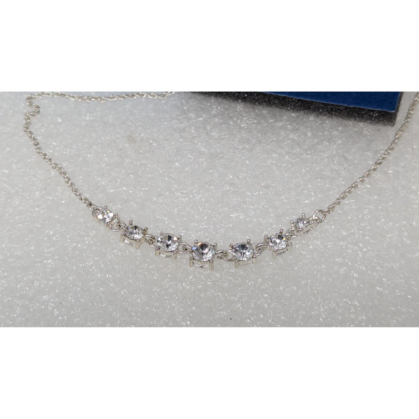 Avon Sparkling Crystal Frontal Necklace & Earrings Gift Set In Silvertone