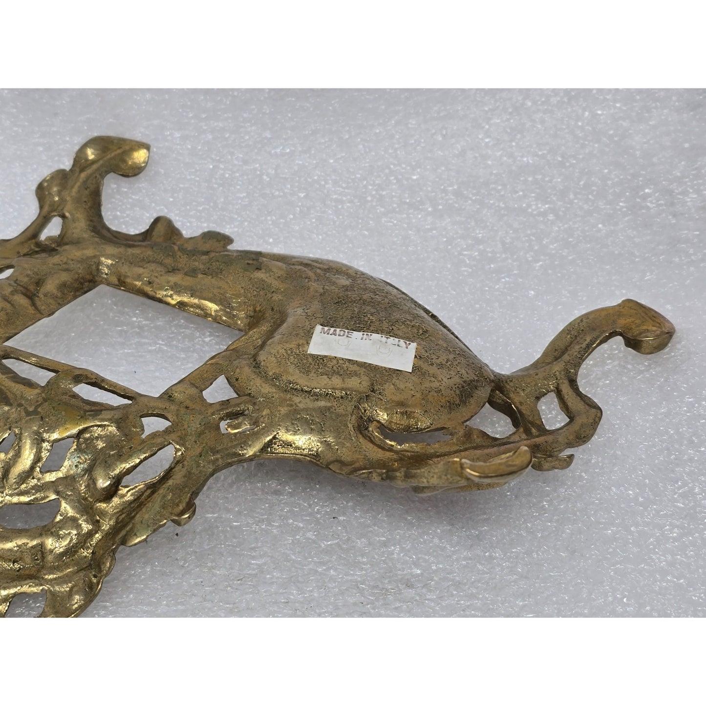 Vintage Ornate Art Nouveau Brass Footed Inkwell Holder With Intricate Details