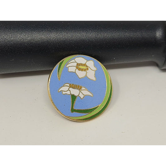 Vintage Girard Blue Enamel Flower Pin 1979 Brooch