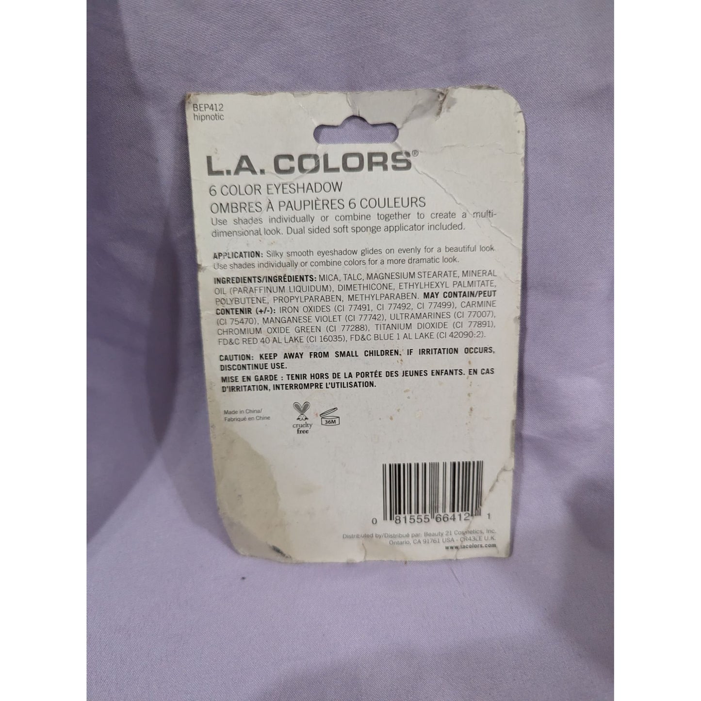 L.A. Colors 6 Color Eyeshadow Palette BEP412 Hipnotic