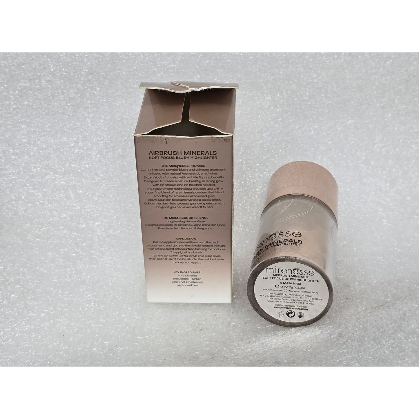 Mirenesse Airbrush Minerals Soft Focus Blush Highlighter Inner Glow 5 Mata Hari