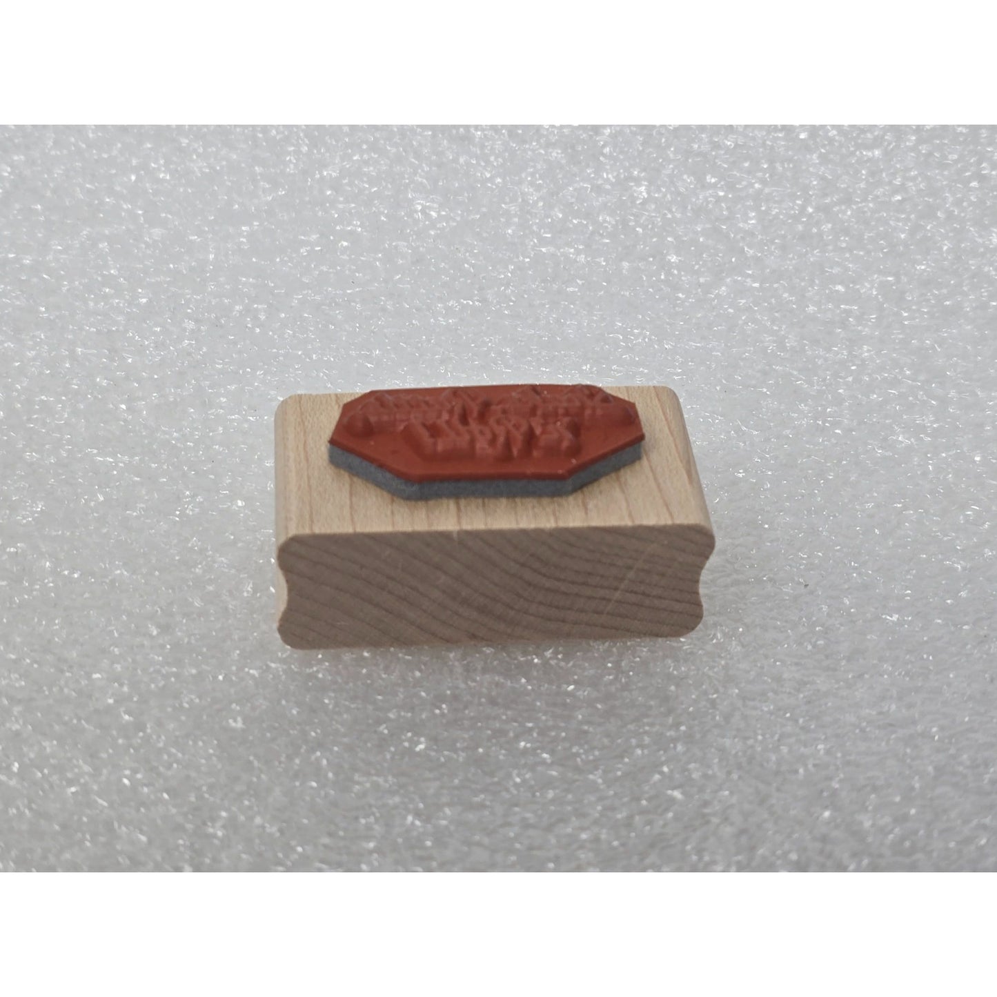 Stampin Up! Wooden Rubber Stamp "Shake Rattle n Roll!" Fun Crafting Tool