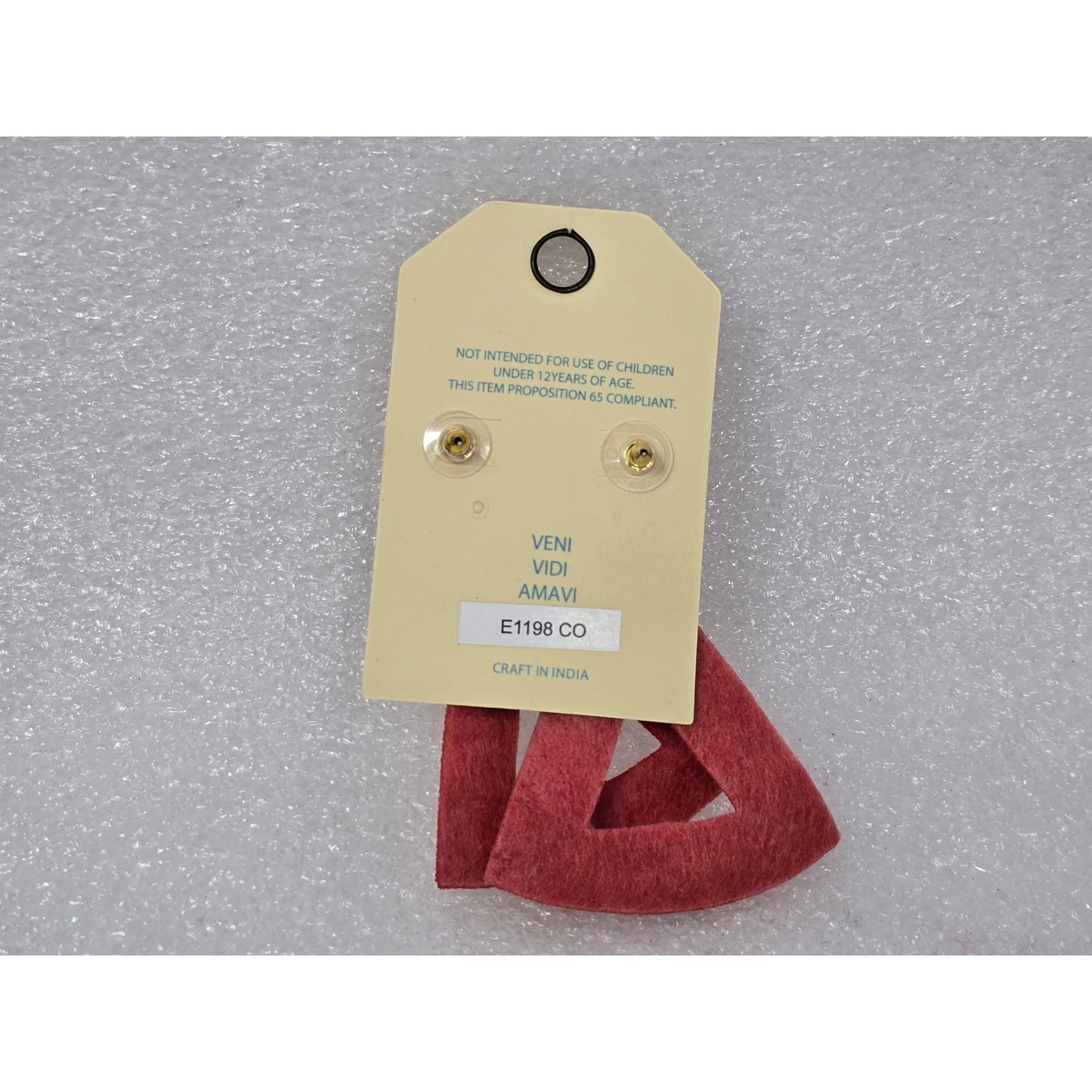 Beaded Triangle Drop Earrings By Ciel - Statement Jewelry Handmade  Orange & White Beads