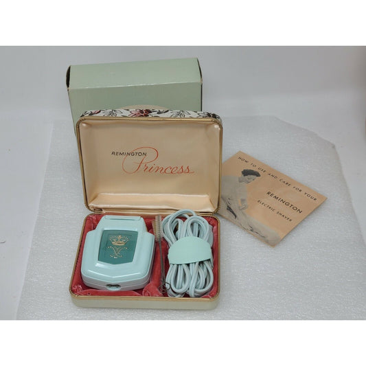 Vintage Remington Princess Baby Blue Collectible Electric Razor W/ Case