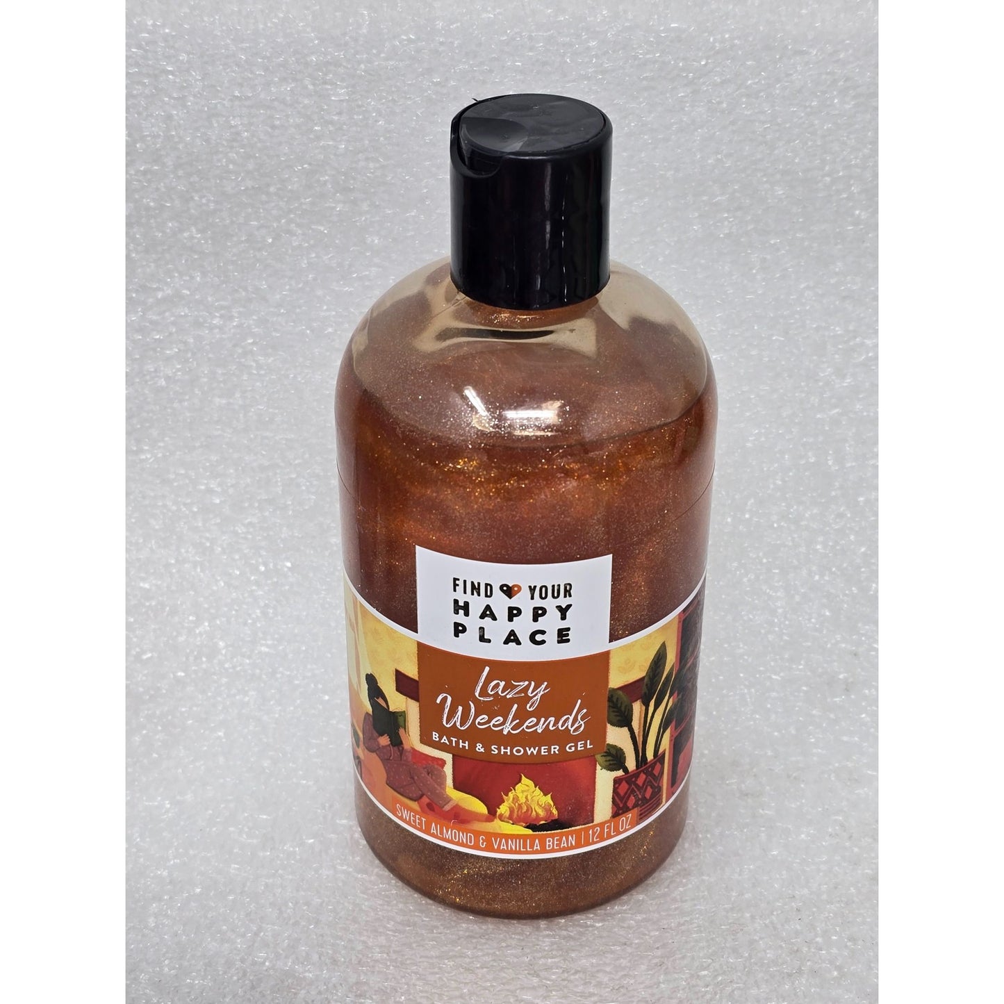 Find Your Happy Place Lazy Weekends Bath & Shower Gel Sweet Almond & Vanilla Bean 12 fl oz