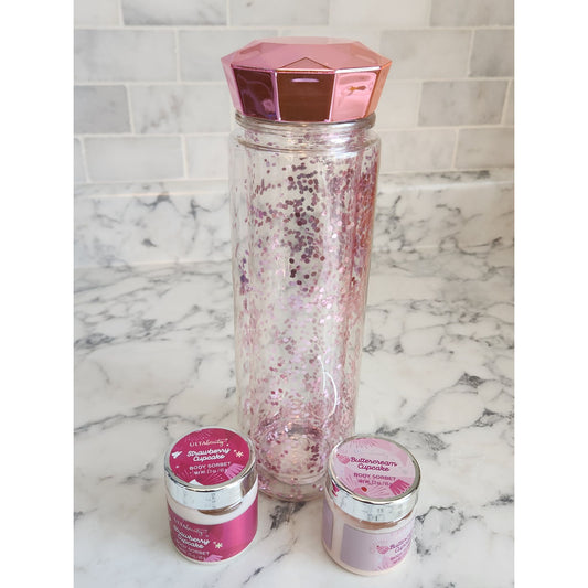 Pink Glitter Water Bottle Ulta Beauty Strawberry Buttercream Cupcake Body Sorbet