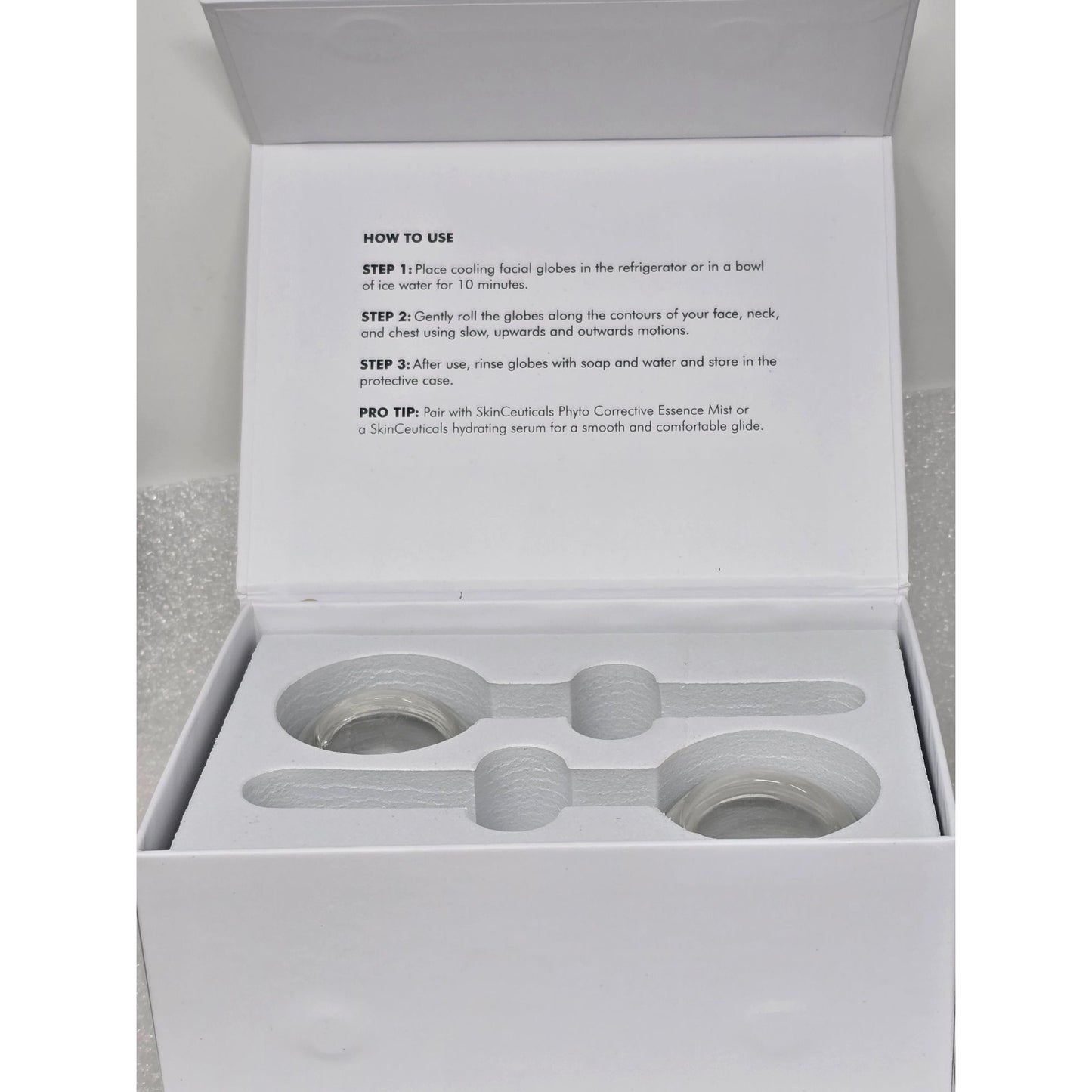 Skinceuticals Cooling Facial Globes For Massage & Skincare Therapy Clear Glass