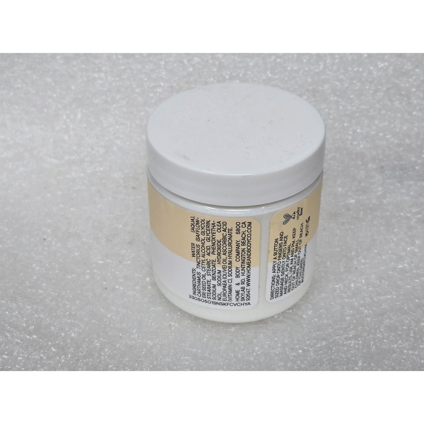Home & Body Co Intensive Hydration Face Cream Vitamin C & Hyaluronic Acid 4 oz