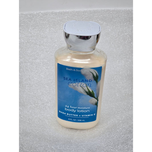 Bath & Body Works Sea Island Cotton Body Lotion 8 Oz 24 Hr Moisture Shea Butter