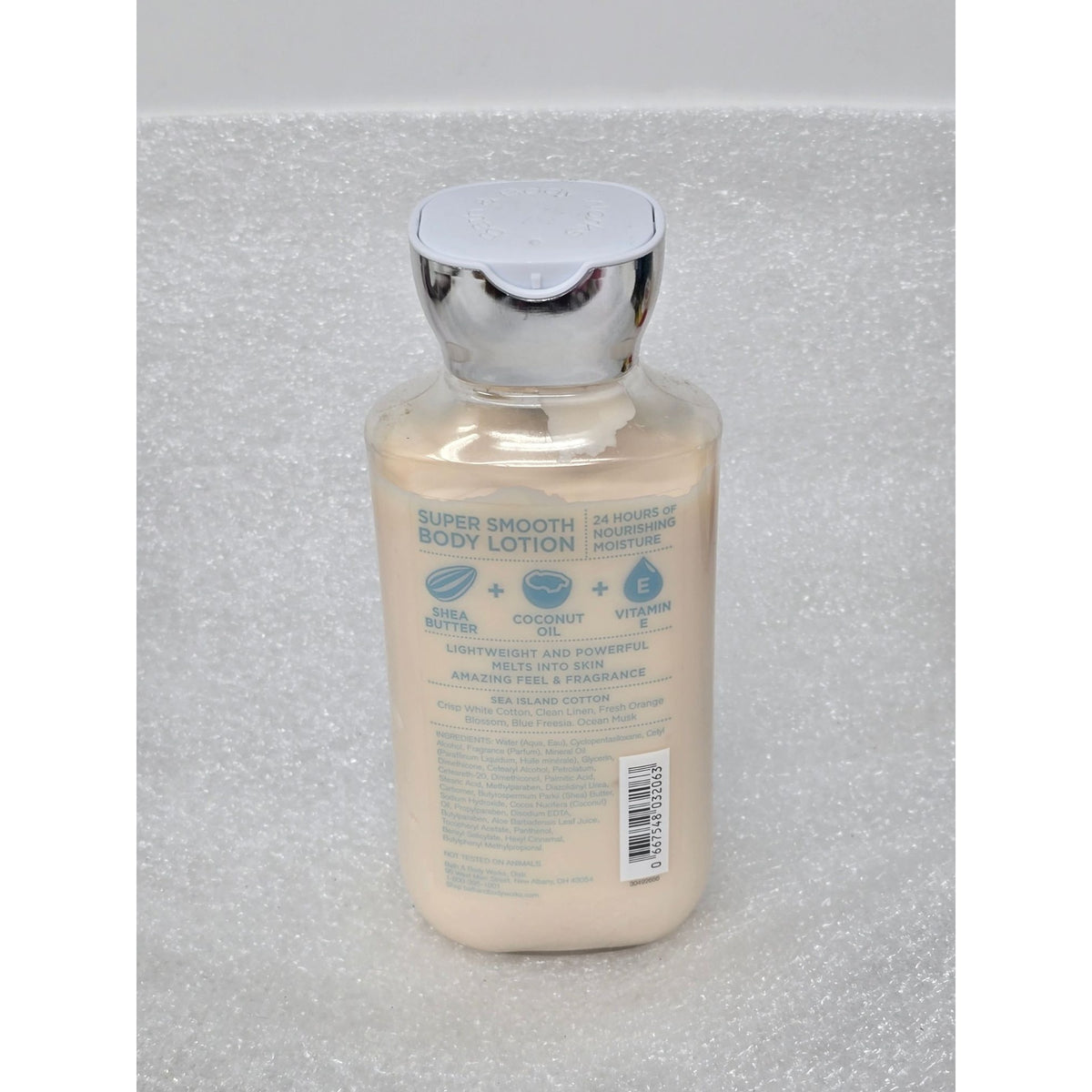 Bath & Body Works Sea Island Cotton Body Lotion 8 Oz 24 Hr Moisture Shea Butter