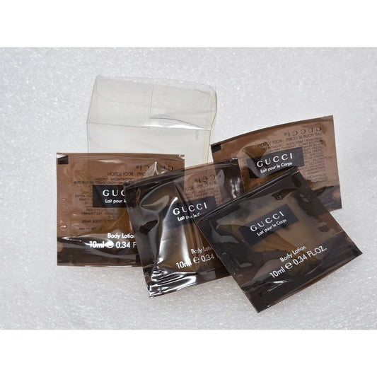 Lot of 4 Vintage Scannon Gucci Lait Pour Le Corps Body Lotion Sample Pack .34 oz