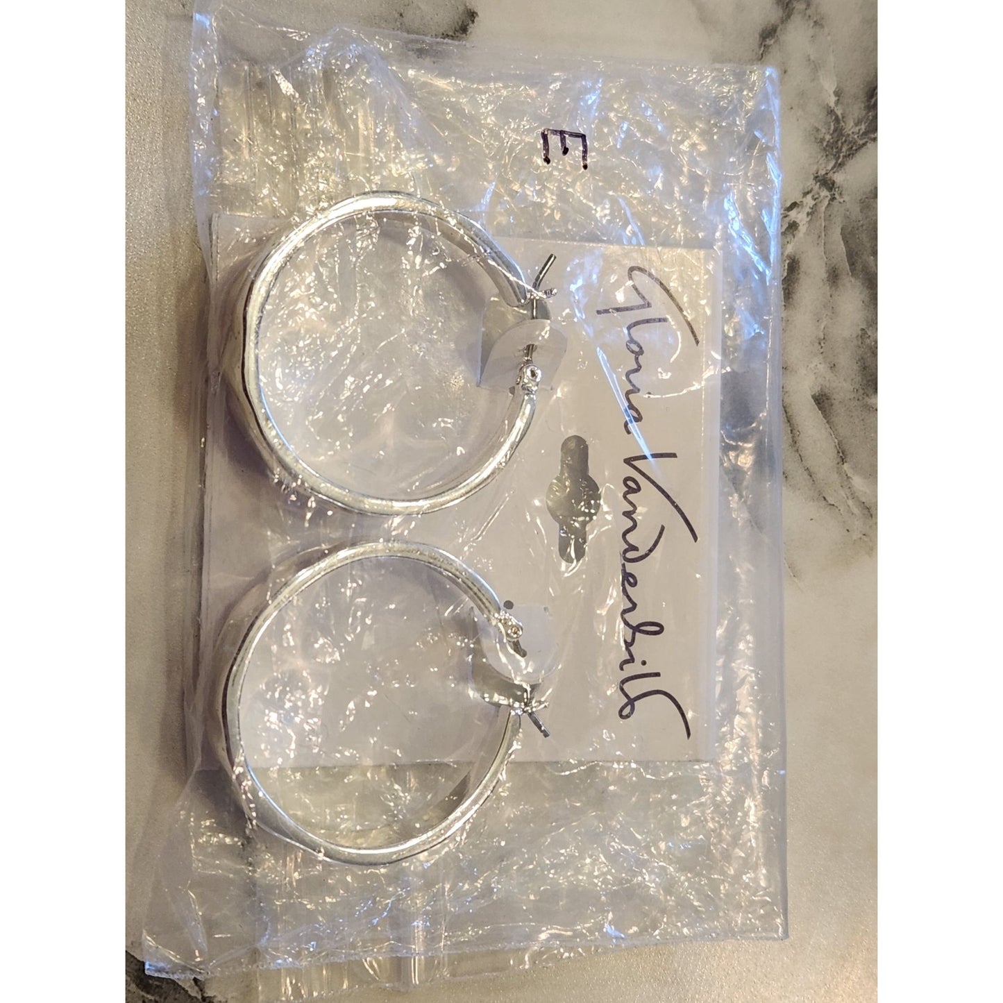 Gloria Vanderbilt Silver-Tone Hammered Hoop Earrings
