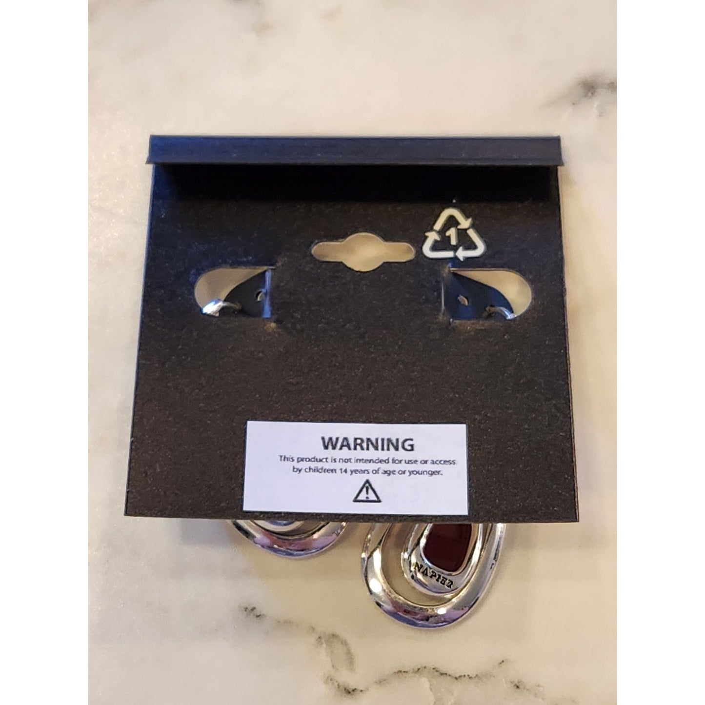 Napier Silver-Tone Tear Drop Earrings With Faceted Accents