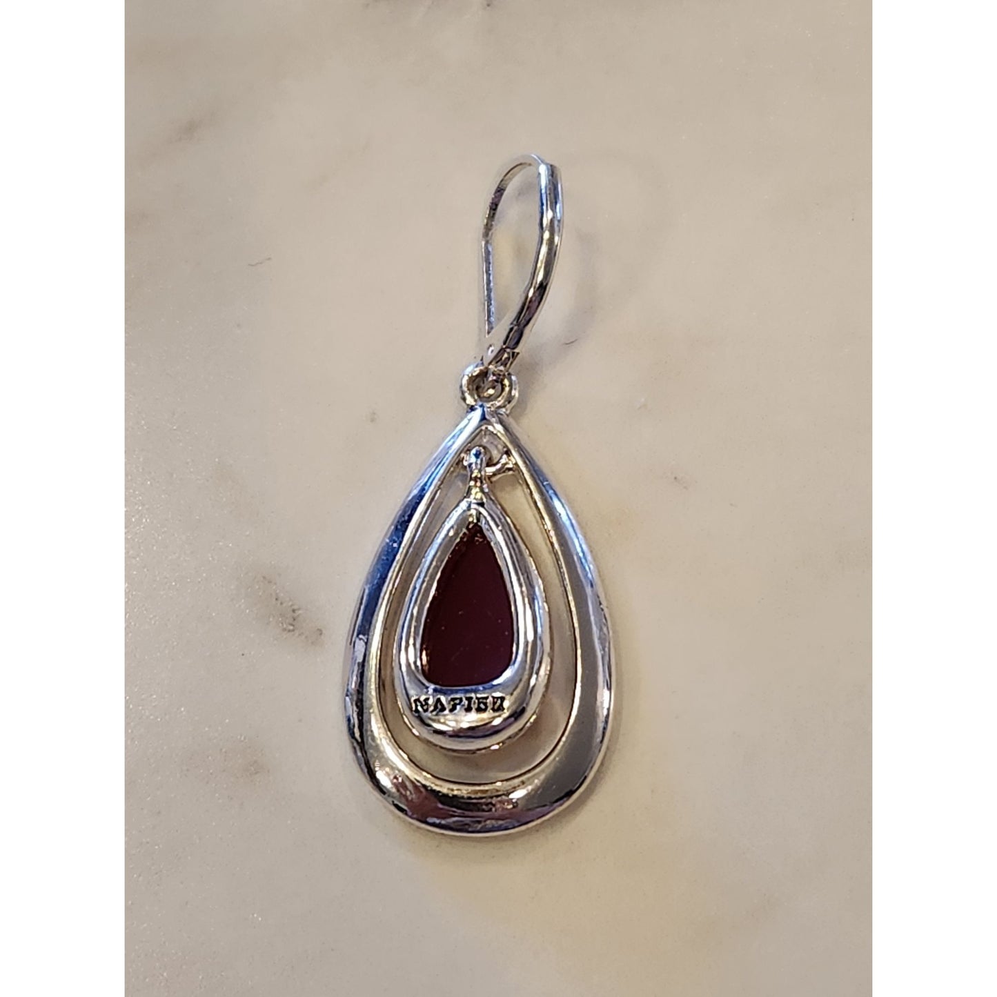 Napier Silver-Tone Tear Drop Earrings With Faceted Accents