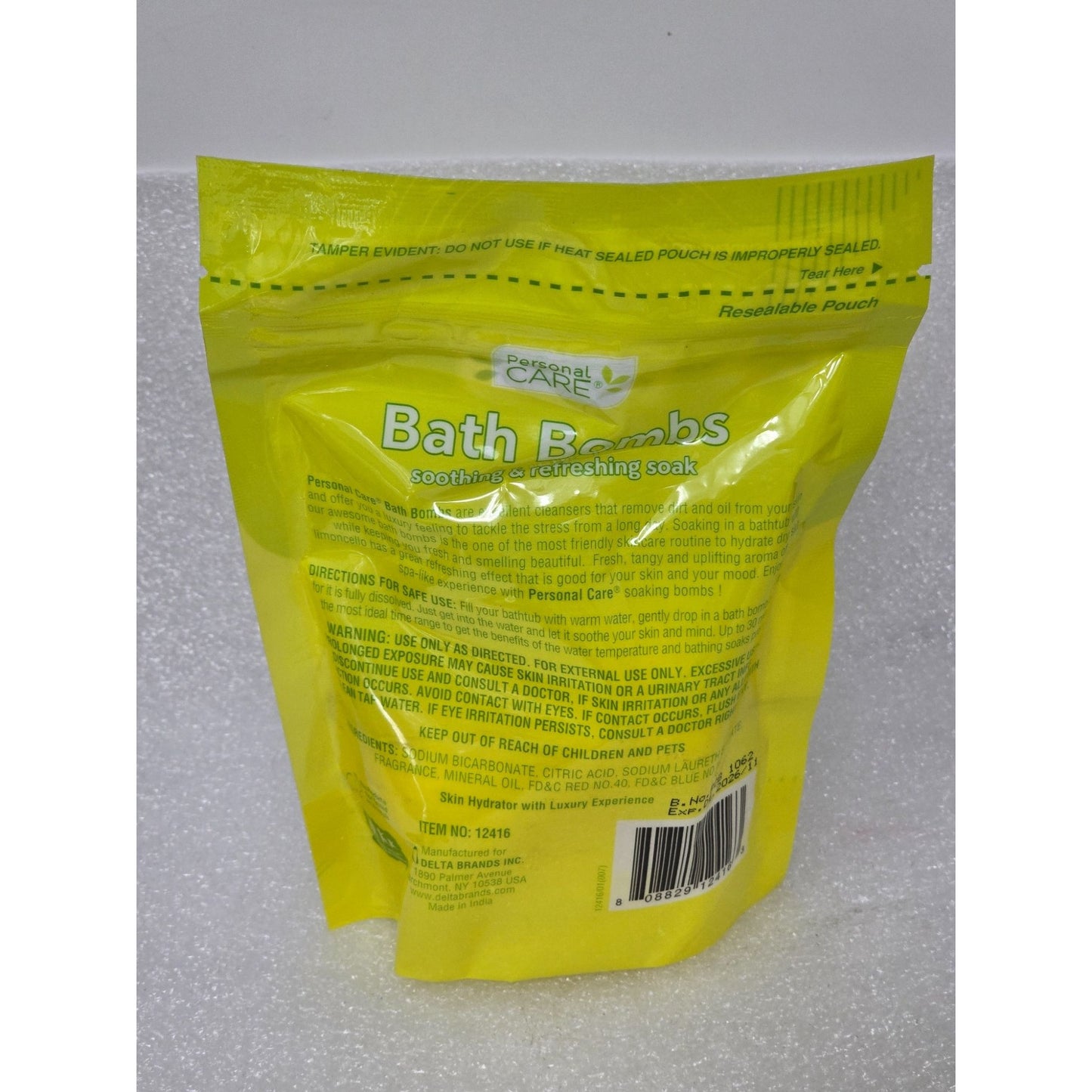 Personal Care Bath Bombs Limoncello 3-Pack - Soothing & Refreshing Soak