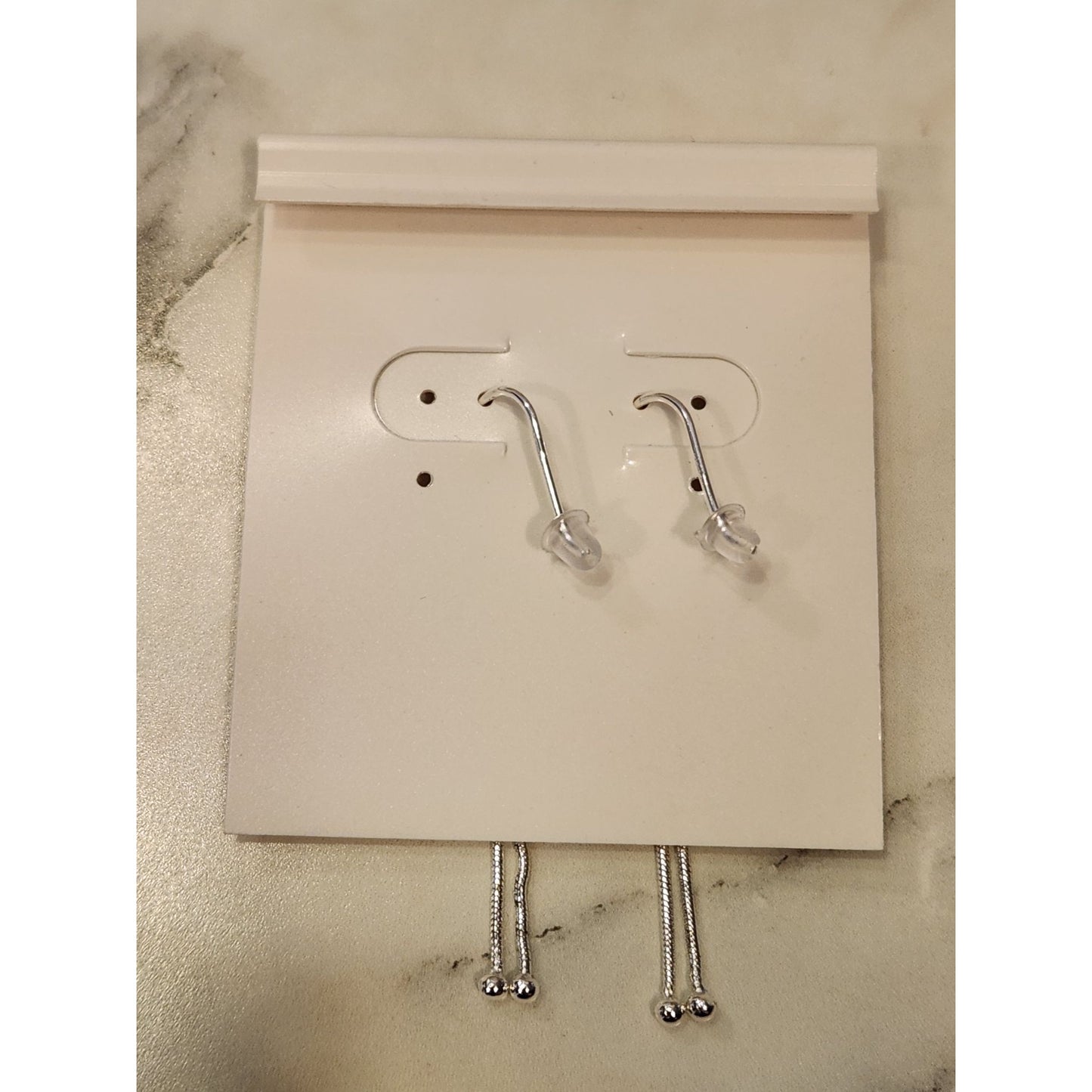 Sterling Silver Dangle Earrings With Chain Drop Design