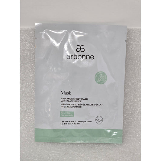 Arbonne Radiance Sheet Mask With Niacinamide For All Skin Types 30ml Vegan