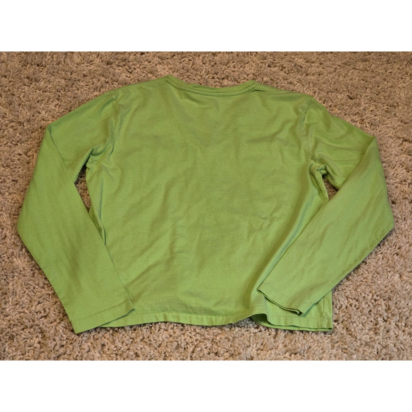 Ralph Lauren Sport Women's Green V-Neck Long Sleeve Shirt Large Pony Logo Y2K