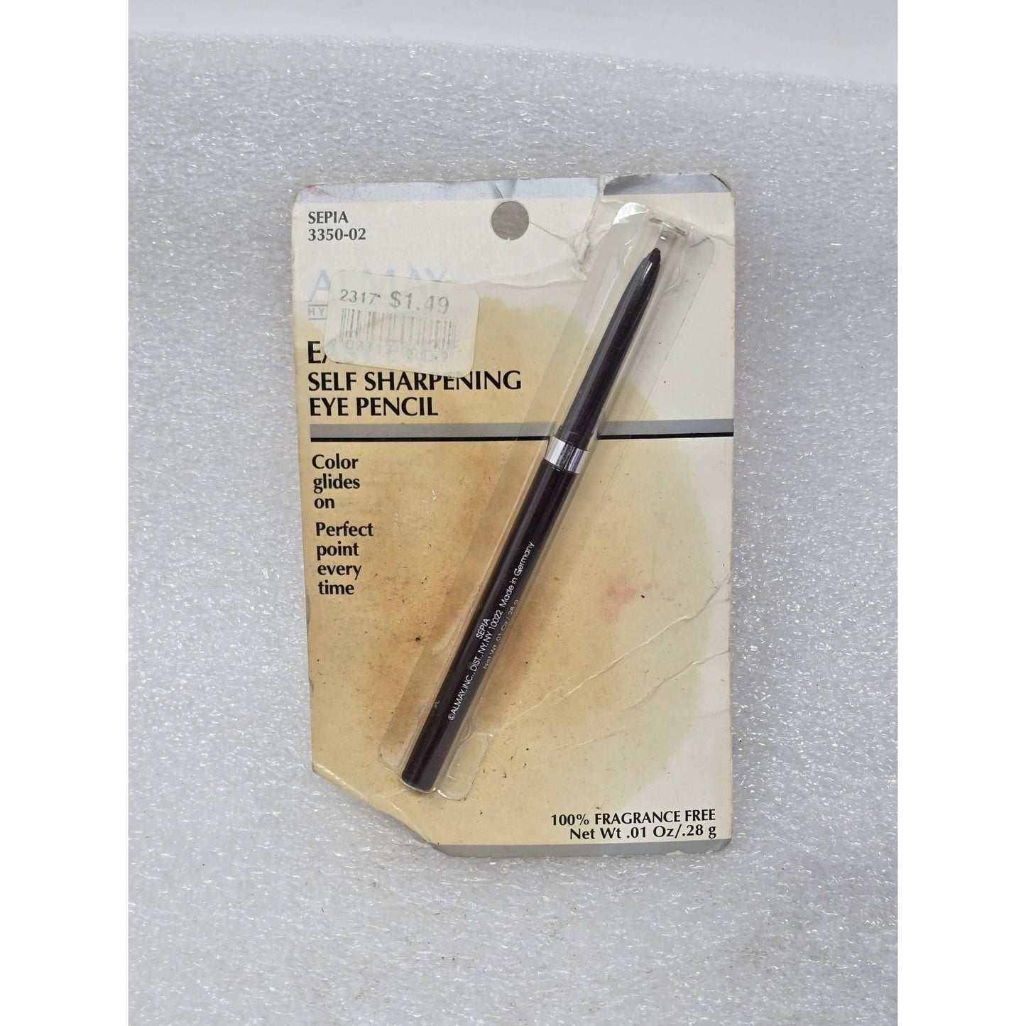 Vintage Almay Easy Eyes Self-Sharpening Eye Pencil Sepia Hypoallergenic Eyeliner