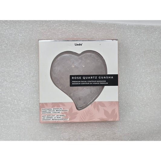 Lindo Rose Quartz Guasha Premium Facial Contour Massager For Skin Brightening