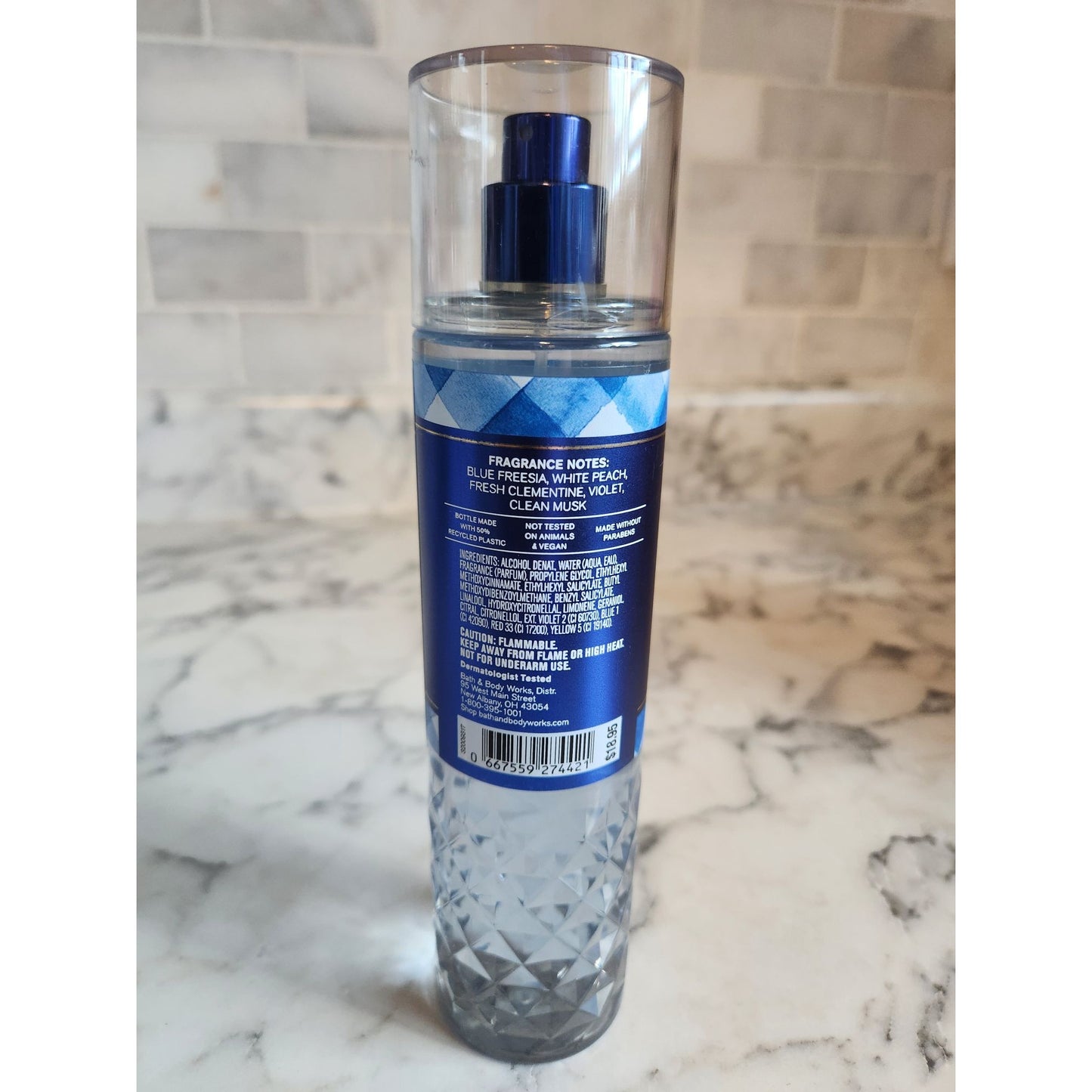Gingham Fine Fragrance Mist By Bath & Body Works 8 Fl Oz Diamond Pattern Bottle