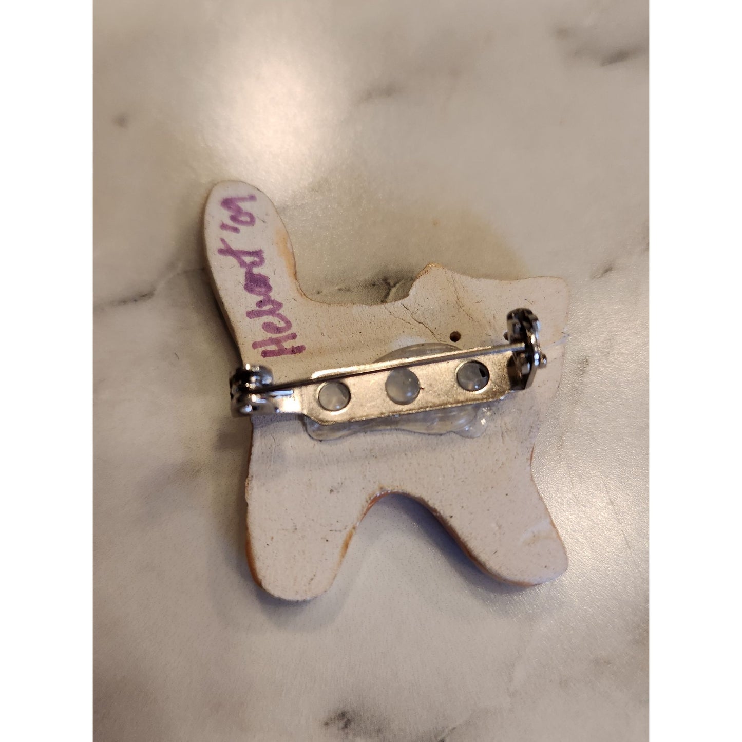 Handmade Ceramic Cat Brooch Pin