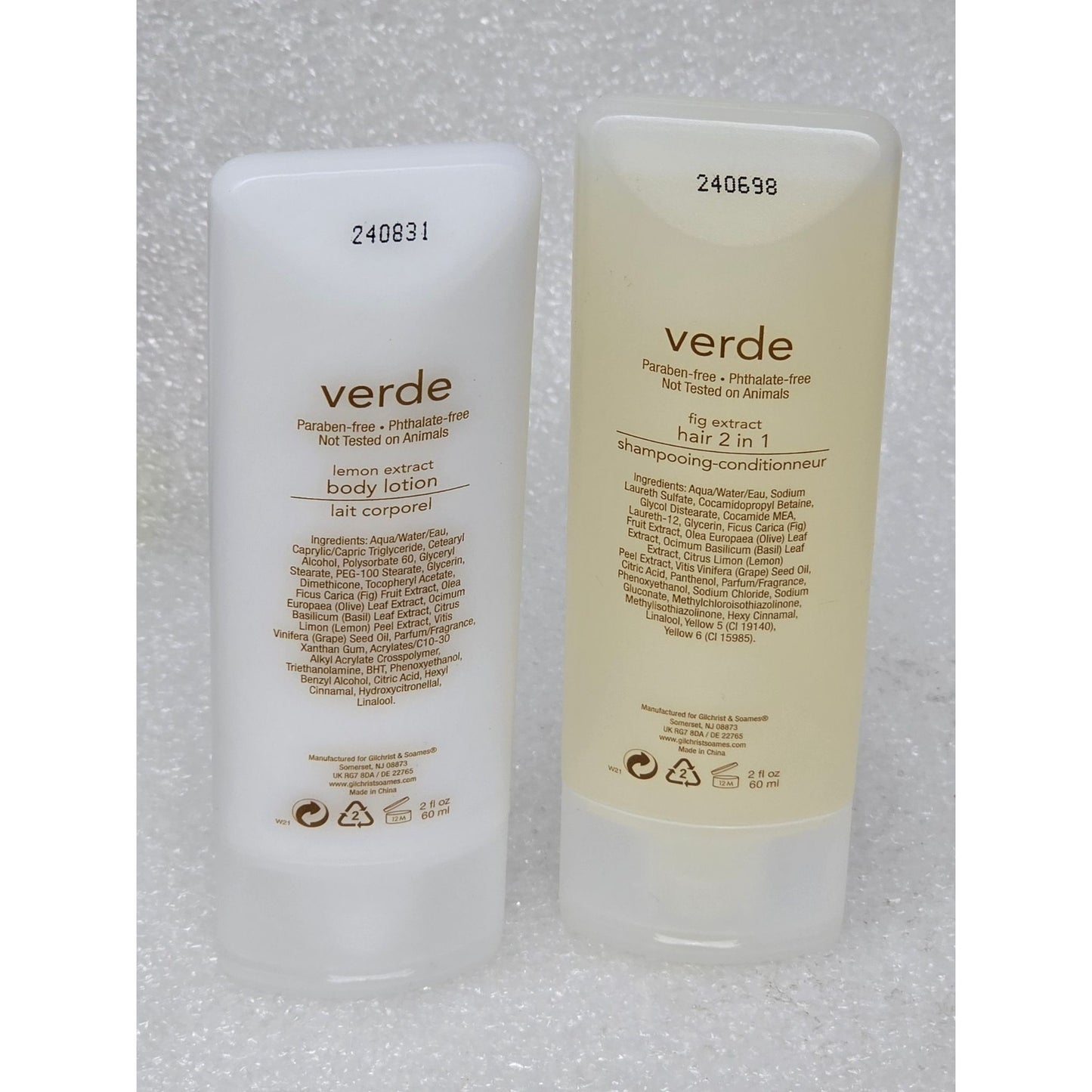 Verde Gilchrist & Soames Body Lotion & Hair 2-In-1 Shampoo Conditioner 2 Oz Set