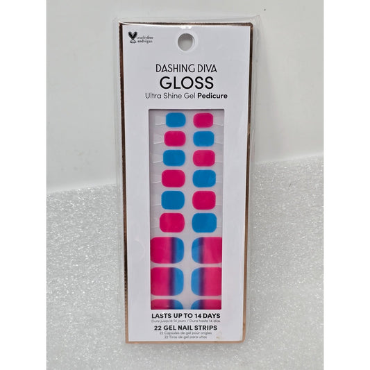 Dashing Diva Gloss Ultra Shine Gel Pedicure Nail Strips GSP95 Hot N Cold