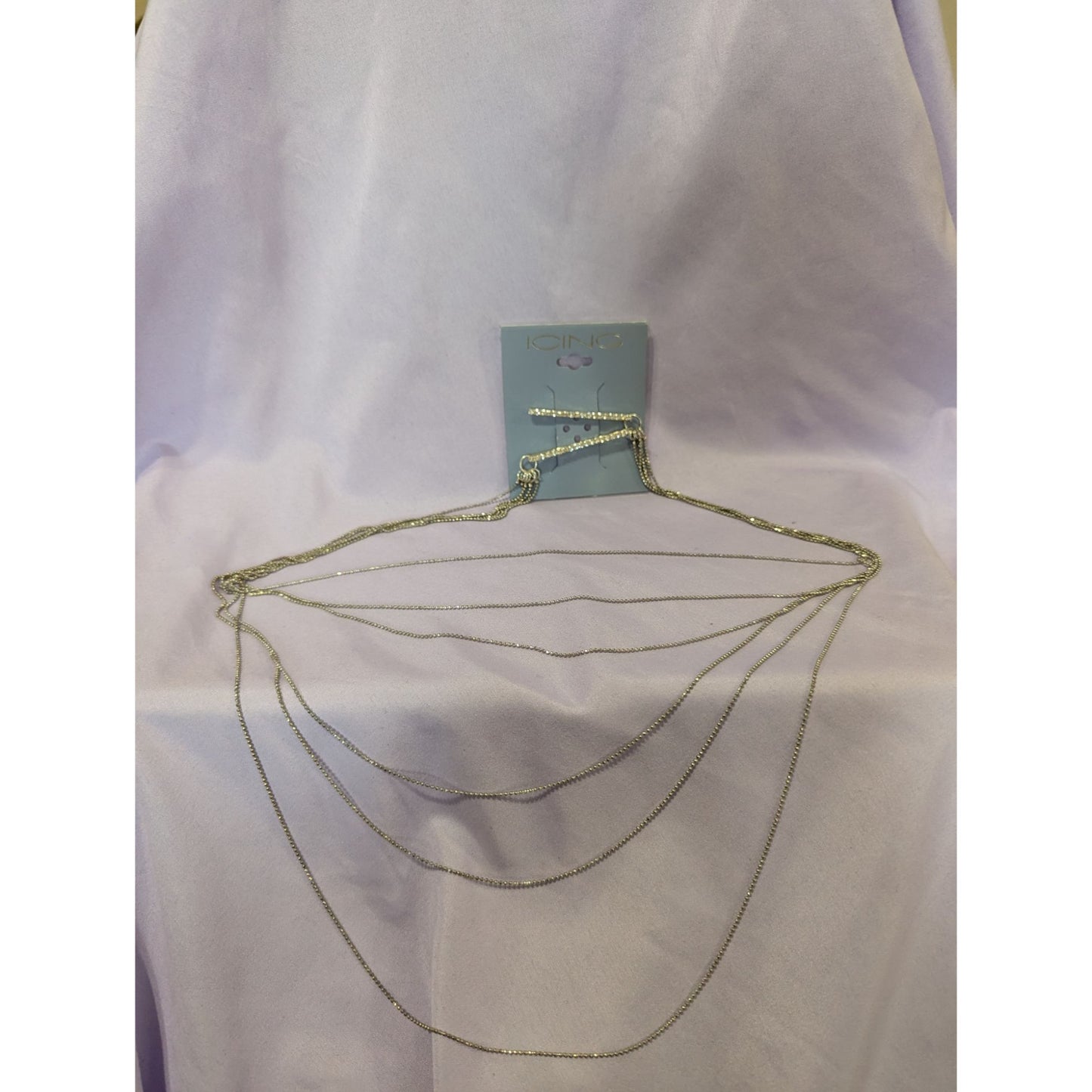 Multi-Layered Silver Hair Bobby Pins Chain Accessory By Icing