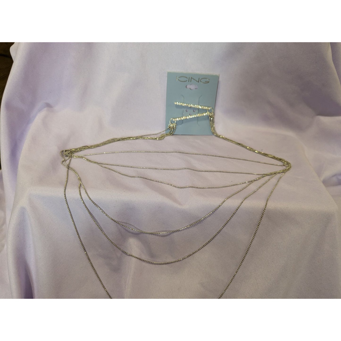 Multi-Layered Silver Hair Bobby Pins Chain Accessory By Icing