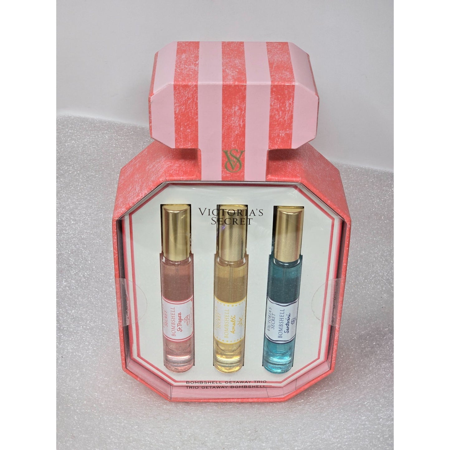Victoria's Secret Bombshell Getaway Trio St Tropez Amalfi Santorini Perfume Set