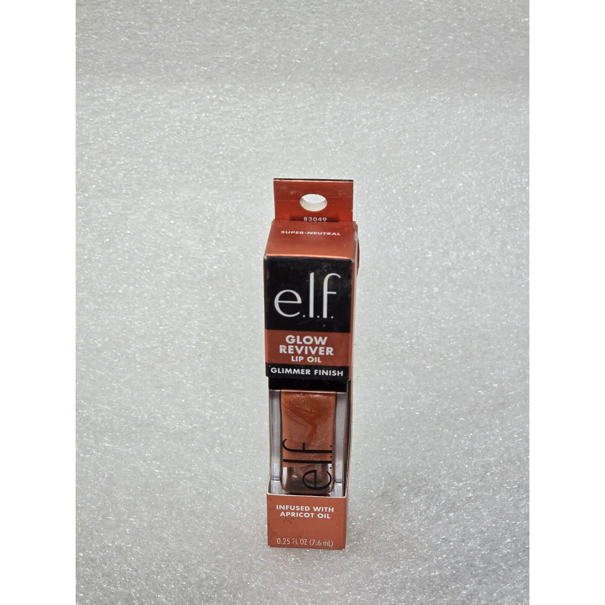 e.l.f. Glow Reviver Lip Oil Glimmer Finish Super Neutral Infused W/ Apricot Oil