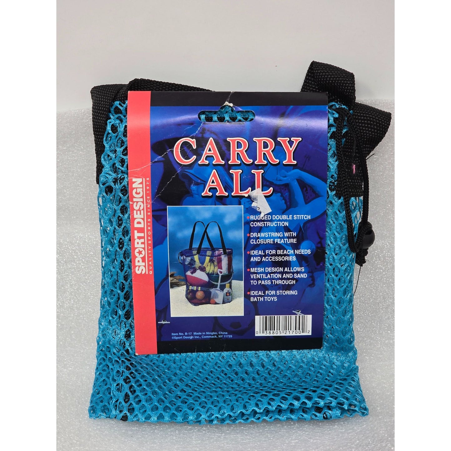 Carry All Mesh Tote Bag Drawstring & Double Stitch Construction Sport Design